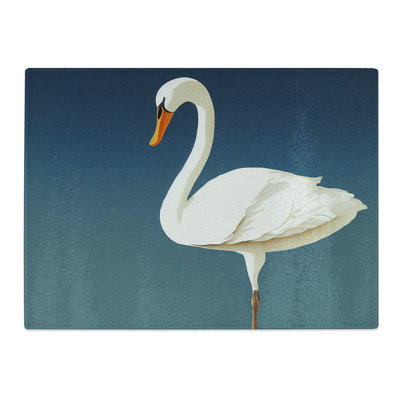 Impressive Swan  Glass Chopping Board