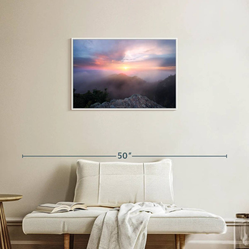 Paysage de Great Smoky Mountain, Cadre flottant blanc, 31 po x 21 po