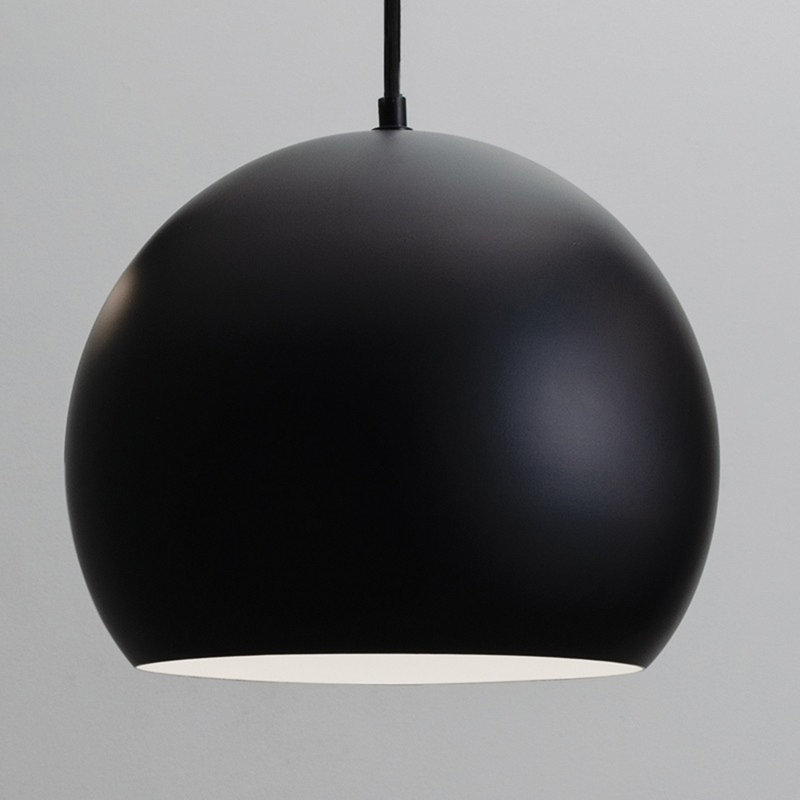 Luminaire suspendu sphère 1 lumière Kanisha, Noir, H 11,02 po x l 9,84 po x P 9,84 po
