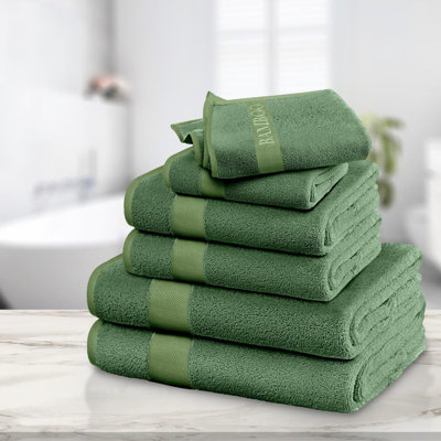 6-Piece Bamboo Cotton Towel Bale Set – Super Soft, Ultra-Absorbent Family Pack Towels with 2 Bath, 2 Hand, 2 Washcloths