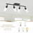 4-Light Track Lighting Fixtures Ceiling Spot Light, Black Wall Mount/Ceiling Light With Clear Rotatable Glass Shade,Industrial Bathroom Light For Kitchen Hallway Living Room