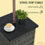 Table de bout carrée pour l'extérieur, table d'appoint en osier avec trou pour parasol-1409001066