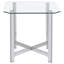 Table de bout en verre chromé