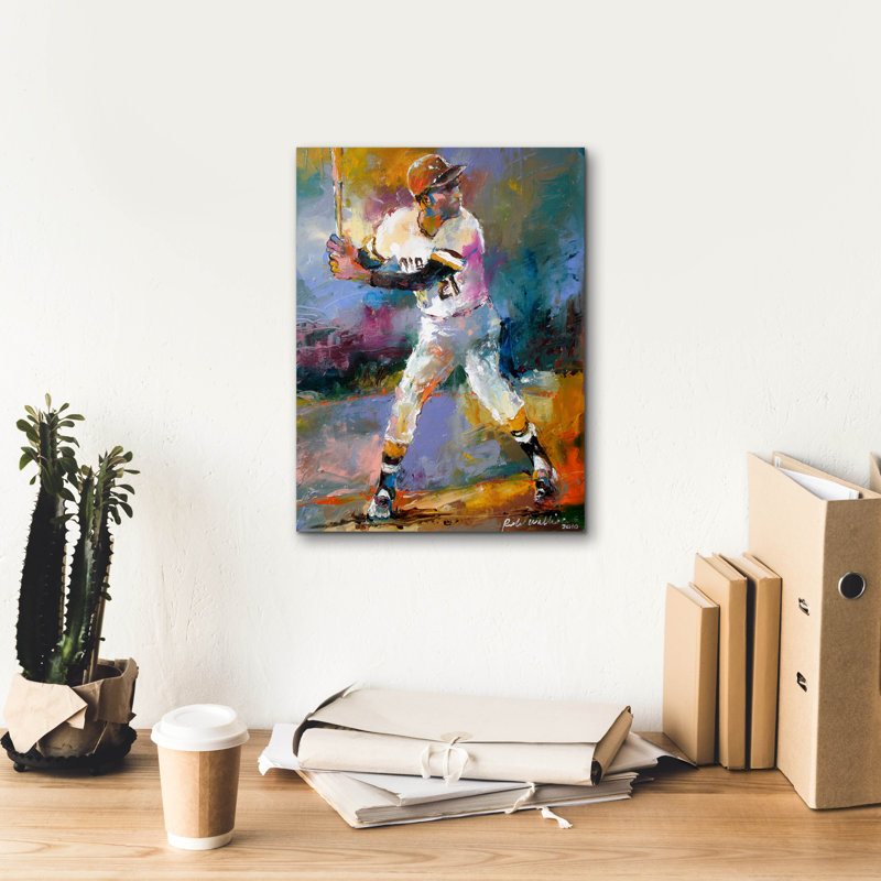 "Roberto Clemente" par Richard Wallich, H 16 po x l 12 po x P 0,75 po
