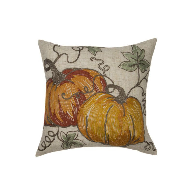  Coussin rustique brodé Crewel