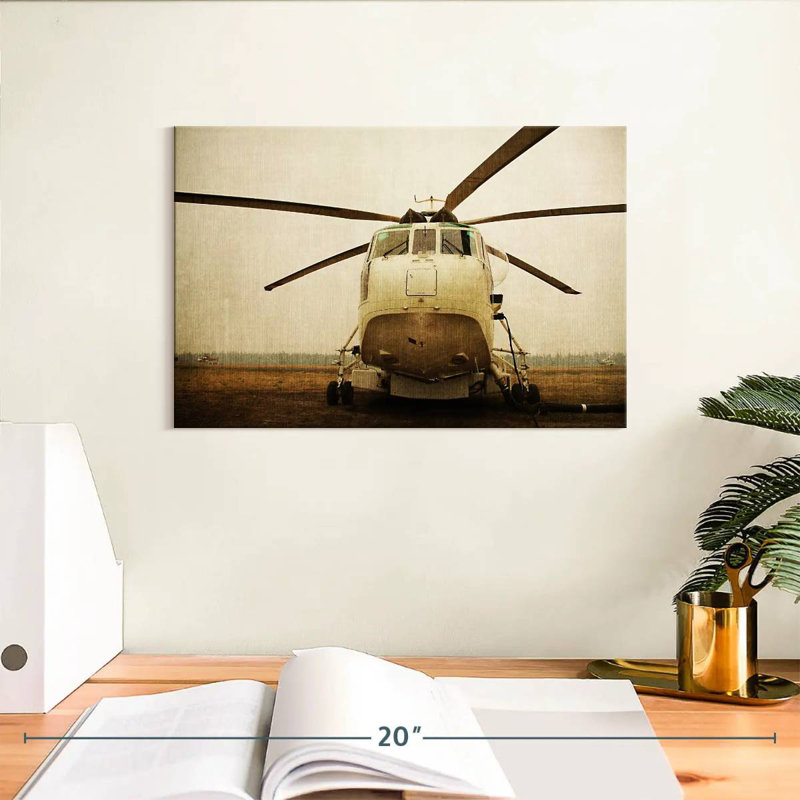 Grunge Sikorsky Helicopter, 8" H x 12" W