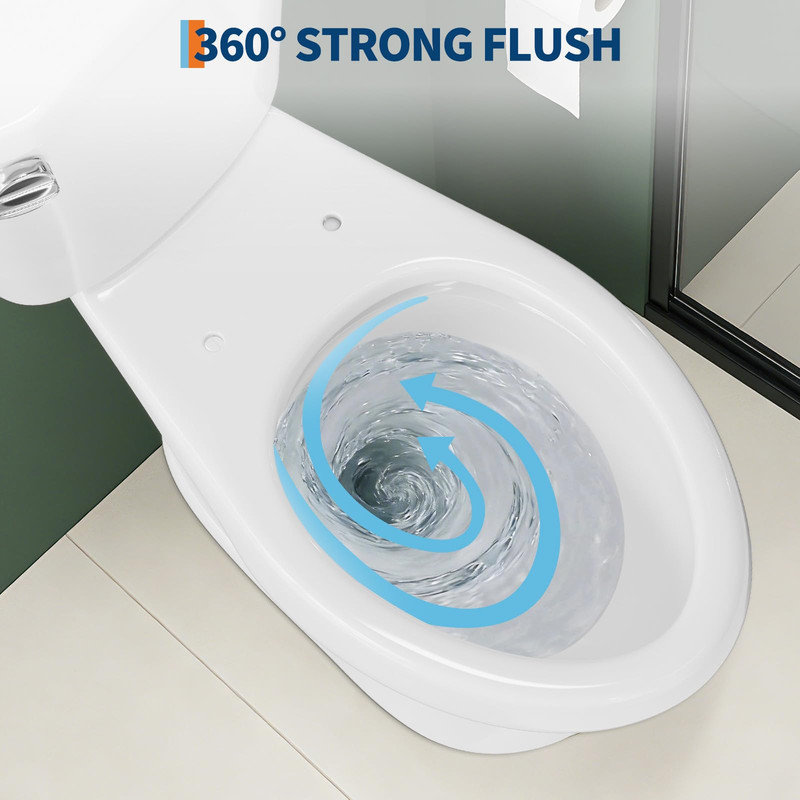 17" Elongated Two-Piece Toilet, 12" Rough-In, Side Handle, White (Seat Not Included)