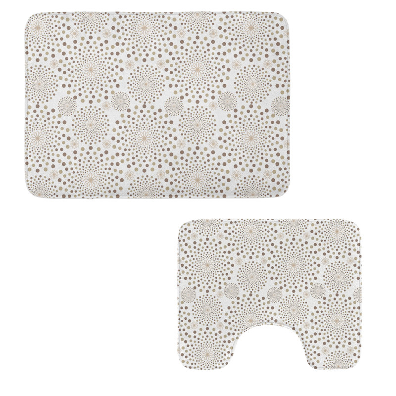  Ensemble de 2 tapis abstraits abstraits pour salle de bain