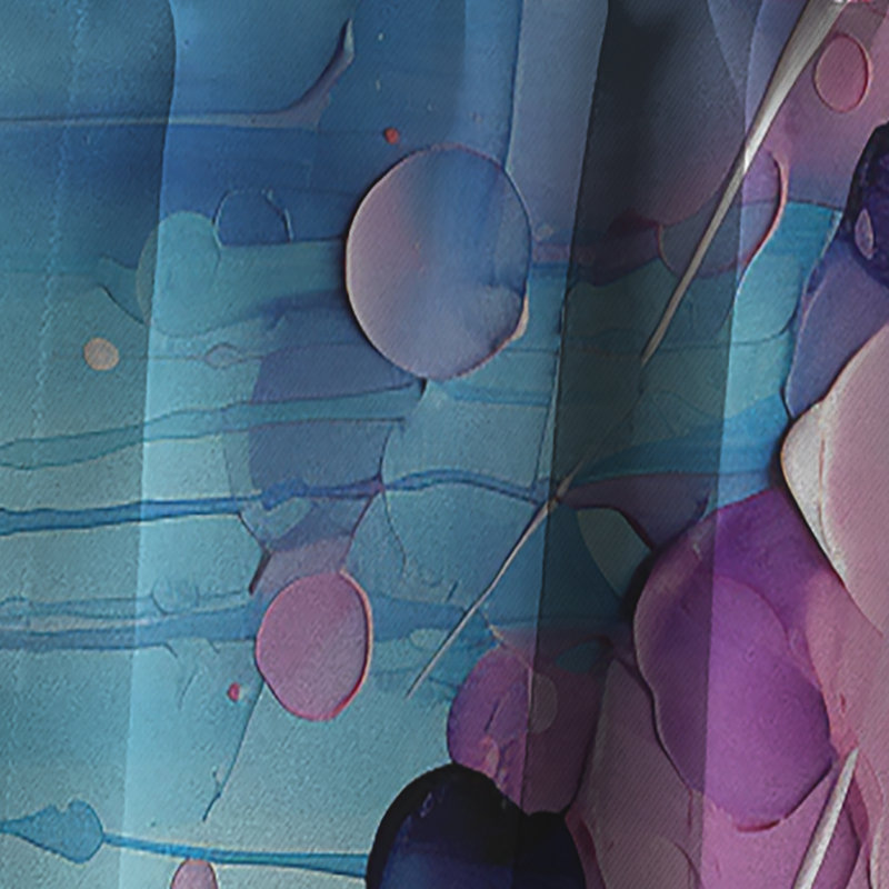 Rideau occultant rose et bleu pastel - Collages abstraits occultant - 1 panneau, L 52 po x L 84 po