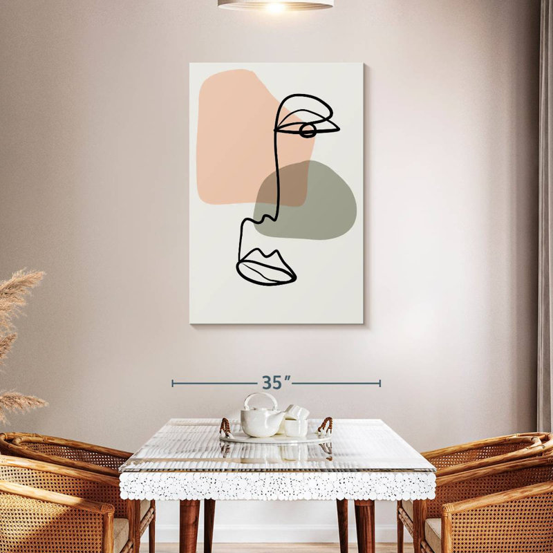 Leisha Abstract Line Face, 45" H x 30" W