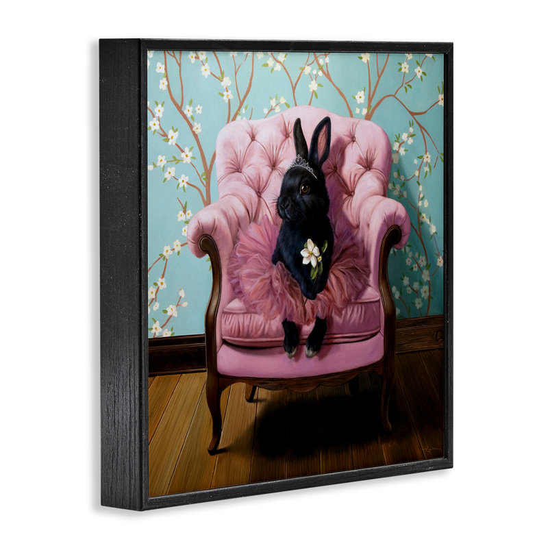 «Girlie Rabbit» en tutu, estampe numérique, design par Lucia Heffernan, Giclée encadrée noir minuit, H 24 po x l 24 po