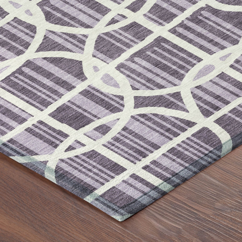 Tapis intérieur / extérieur lavable à la machine Chantille ACN2769, Prune, 10 pi x 14 pi