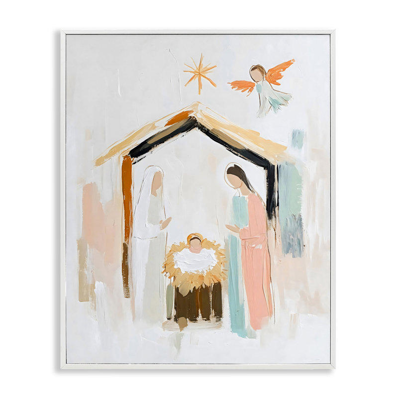 Scène abstraite de la Sainte Nativité, giclée, design par Creative Studio, H 20 po x l 16 po