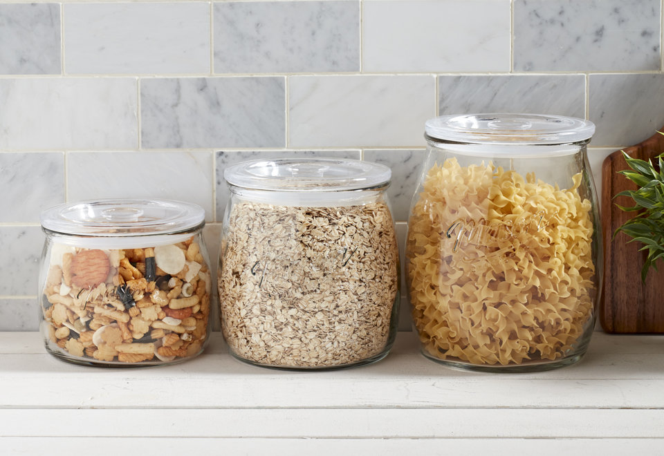 Stylish and organized counter storage