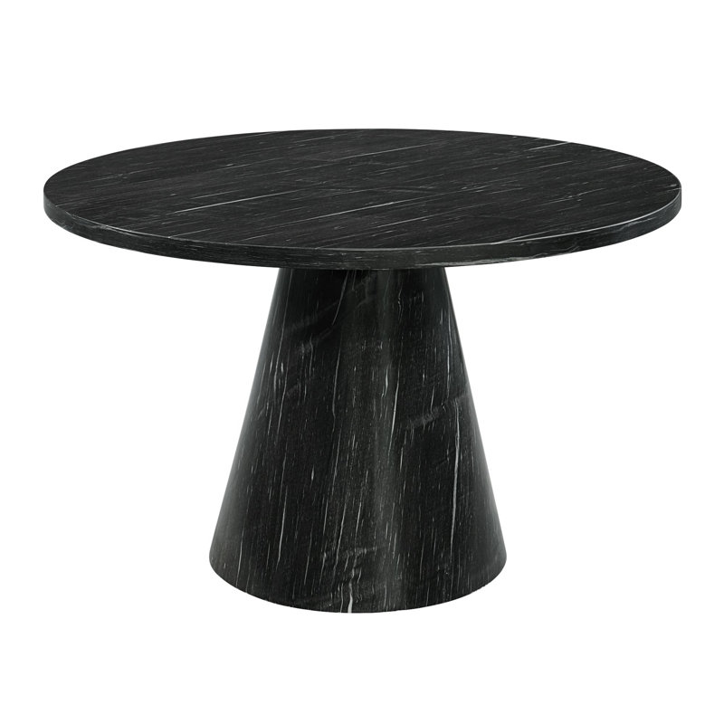 Odette 48" Round Black Marble Dining Table