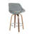 Fabrico Mid-Century Modern Counter Stool In Walnut And Grey Noise Fabric By Lumisource - Set Of 2