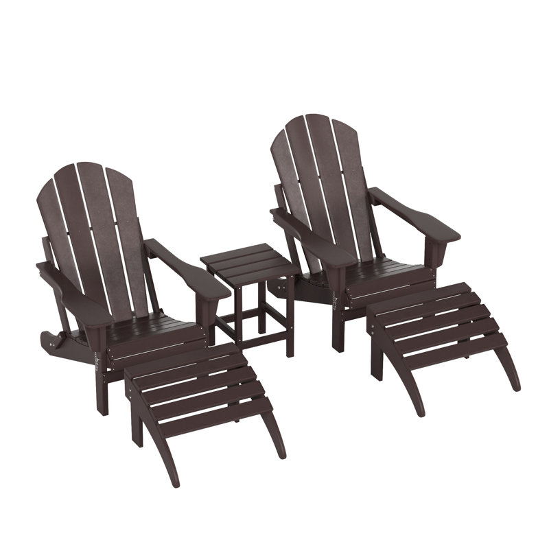Laguna 5-Piece Seating Group with Table and Ottoman, Dark Brown