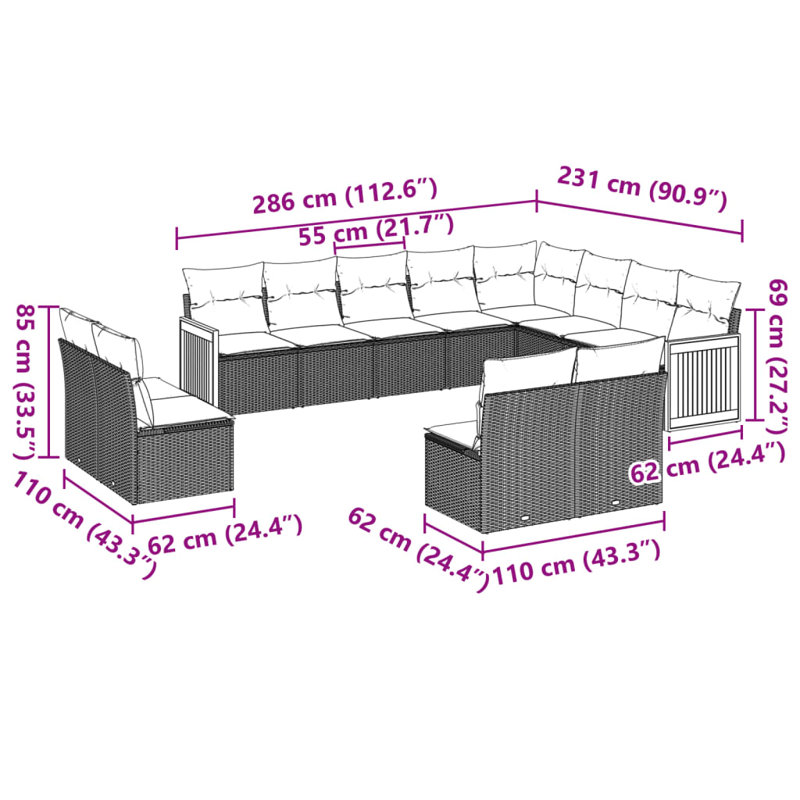 Vidaxl Garden Sofa Set