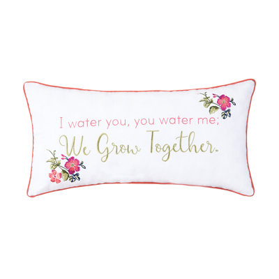 We Grow Together Embroidered Throw Pillow