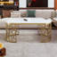 Table basse moderne ovale avec structure en acier inoxydable