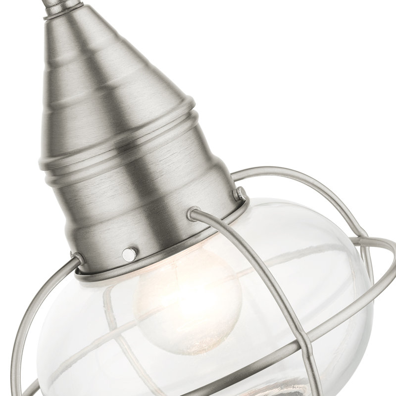 Rodolfo Outdoor Hanging Lantern, Brushed Nickel