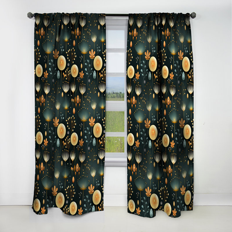 Vintage Danish Delight - Midcentury Curtain - Blackout Geometric Curtain - 1 Panels, L 52 po x L 63 po