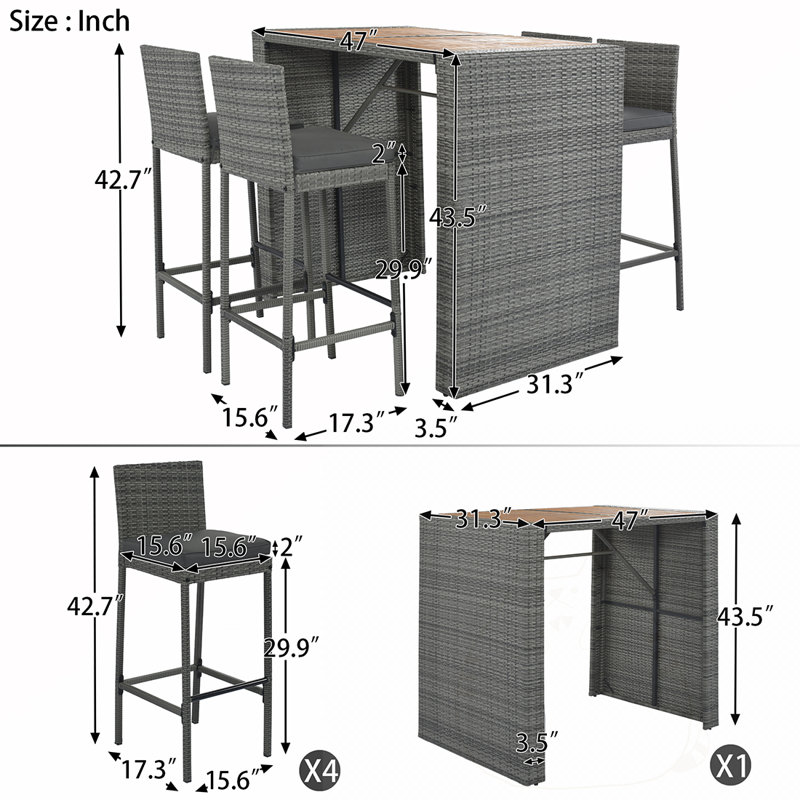 Outdoor Wicker Bar Set for Relaxing and Entertaining, Enhancing Patio Experience