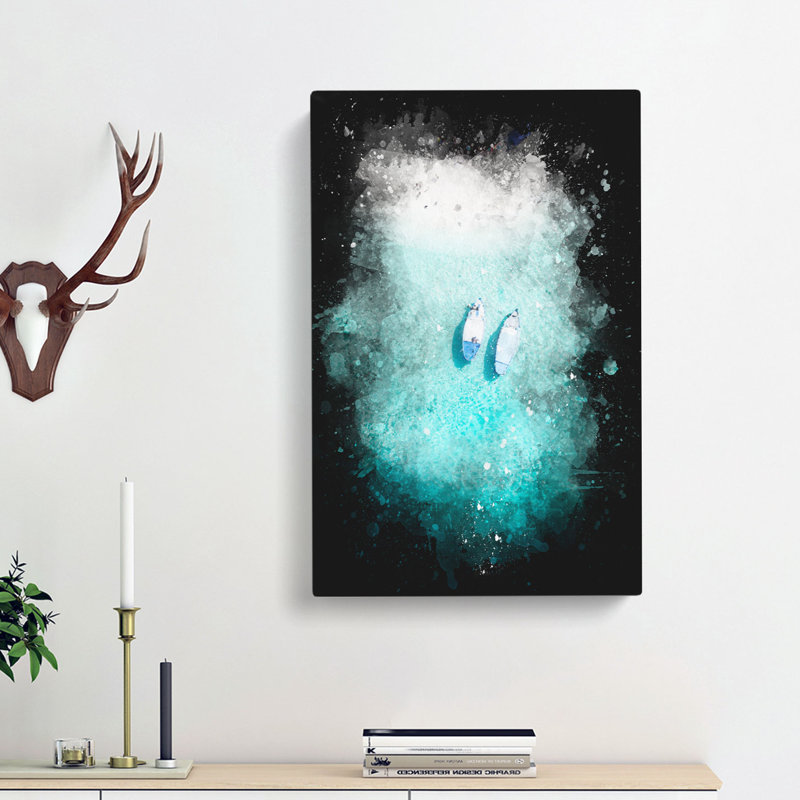 Boats In The Maldives - Wrapped Canvas Print, 91cm H x 60cm W x 3cm D