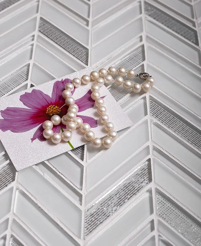 1.2" x 3.5" Glass Mosaic Wall & Floor Tile, Gray