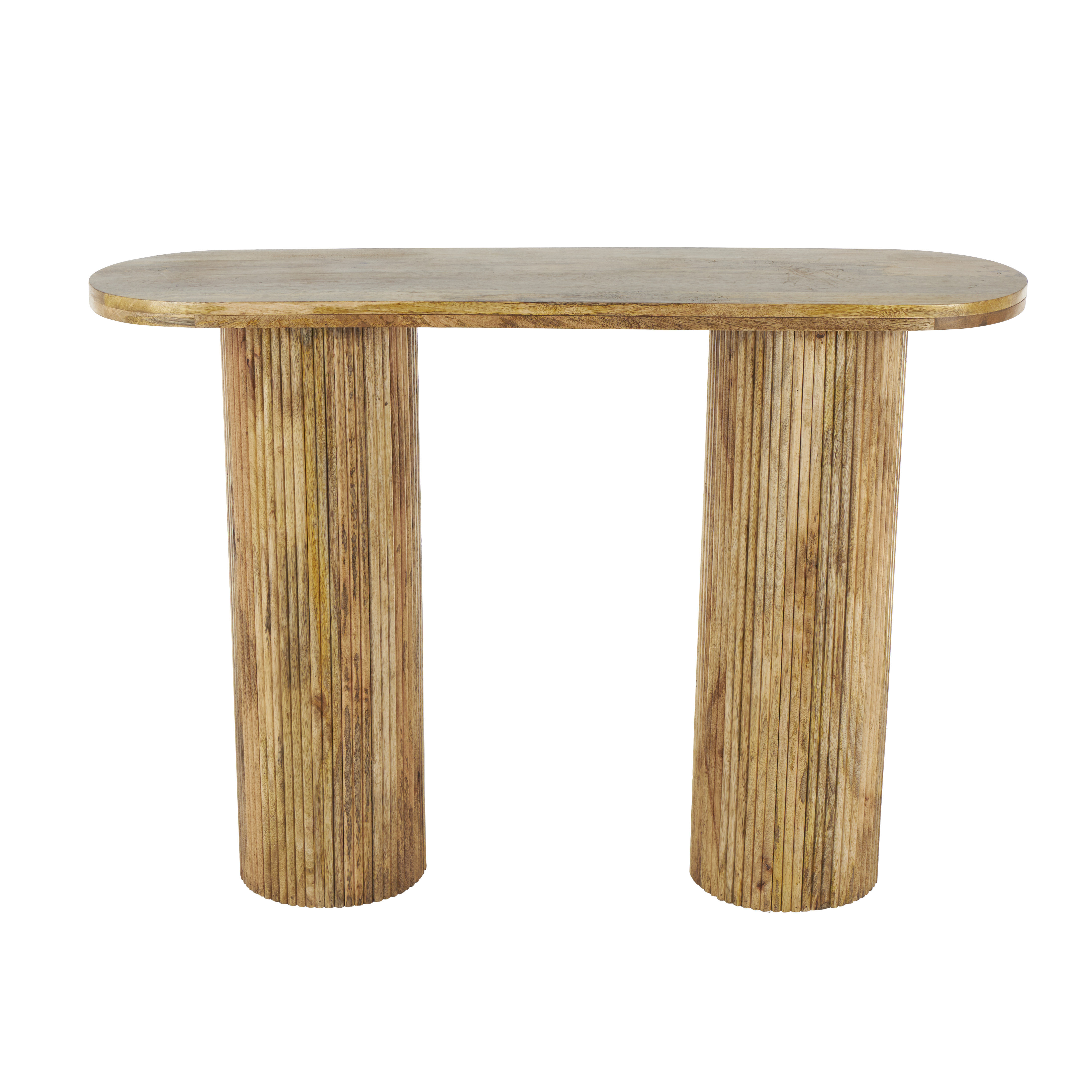 Millwood Pines Cole And Grey Mango Wood Handmade Oval Console Table ...