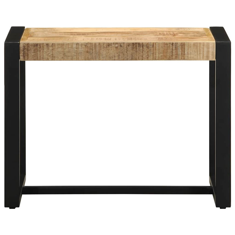 Bench 35x45 Cm Solid Rough Wood Mango, Black/Brown, 45cm H x 60cm W x 35cm D