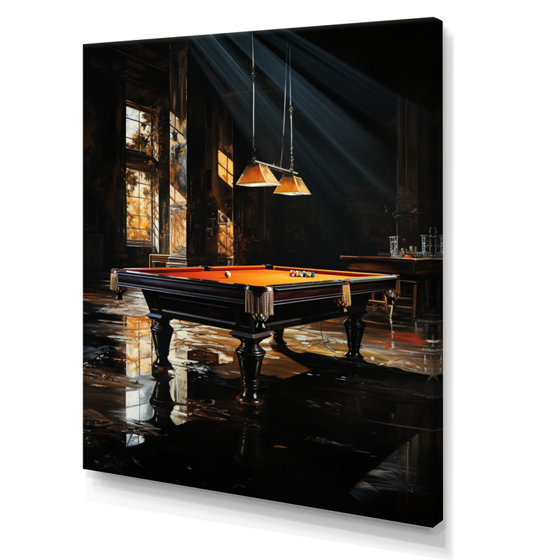 Impression sur toile Billard Shadows In Motion II - Sports, H 44 po x l 34 po x P 1,5 po, Toile tendue