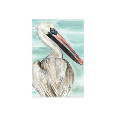 Turquoise Pelican I par Jennifer Paxton Parker - impression sans cadre
