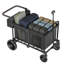 Wagon pliant avec auvent pour enfants et cargaison, chariot d'extérieur pliable robuste avec freins et roues tout-terrain de 156 lb, 4 sièges
