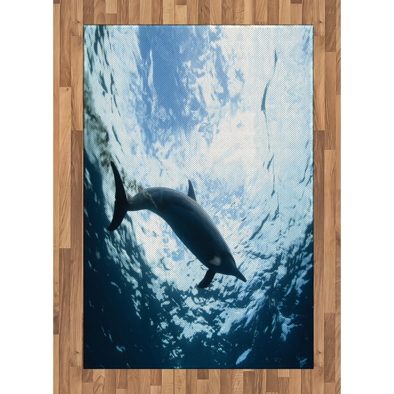 Sea Animals Animal Print High Density Long Fiber Poly Threads Decorative Area Rug Carpet, Rectangle 4' x 5'8"