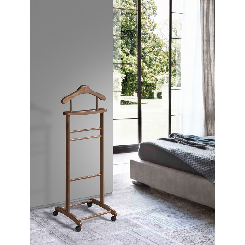 Ahearn Freestanding Valet Stand, Walnut