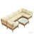 7 Piece Outdoor Wicker Patio Furniture Set, Rattan Sectional Sofa Couch, Patio Conversation Set With Cushion & Coffee Table, For Backyard Poolside Porch Garden-1222191086