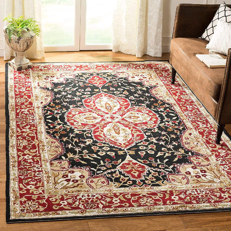 Tapis oriental fait à la main Hottenrott en brun / rouge / noir, Rectangle 4 pi x 6 pi