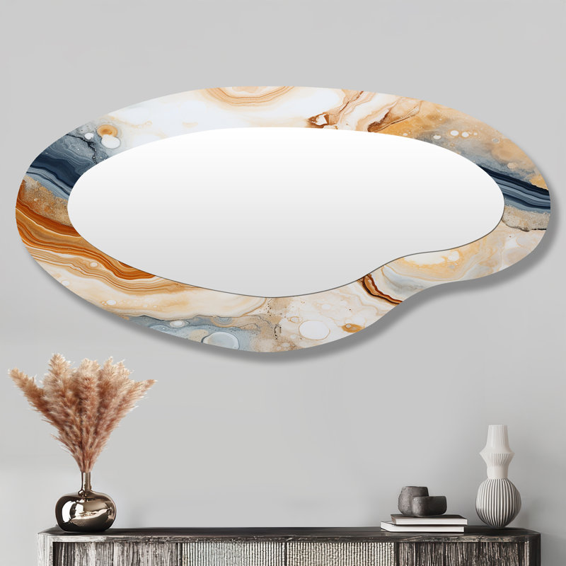 Miroir mural asymétrique orange