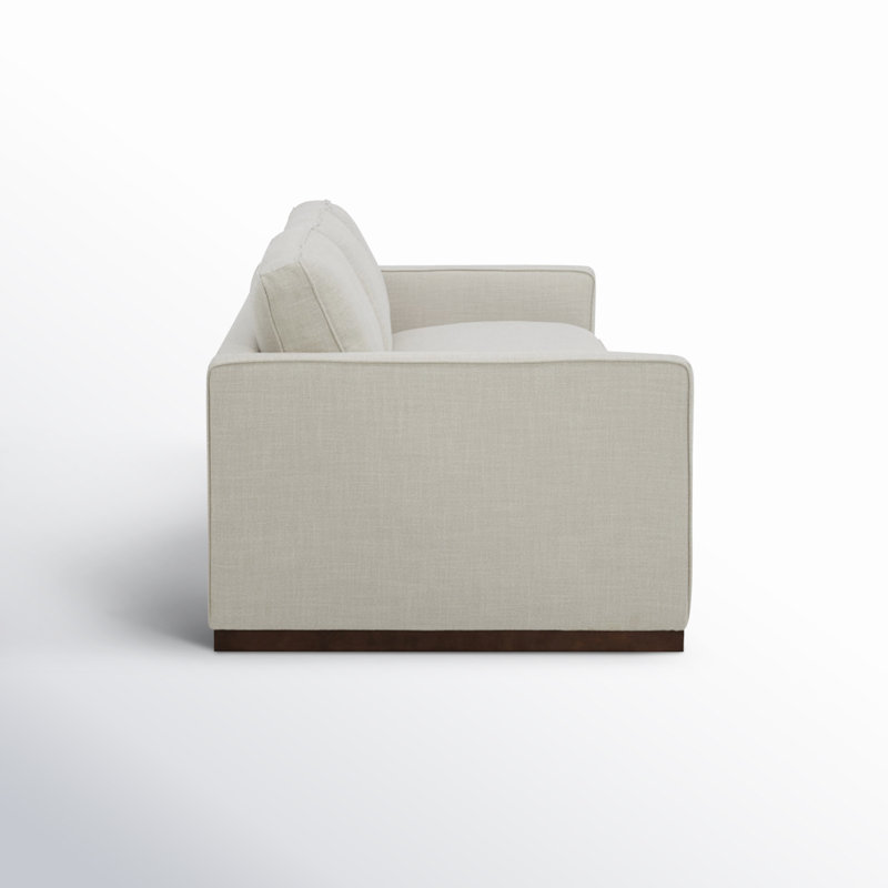 Bobbi 87'' Upholstered Sofa, Effie Linen Performance, Walnut