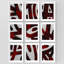 Art mural encadré, ensemble de galerie d'art, bandes torsadées noires et rouges, formes abstraites, illustrations, alternative moderne, noir et blanc, pour chambre à coucher, salon, bureau - 8 po x 10 po x 9 blanc-116742047-116742050