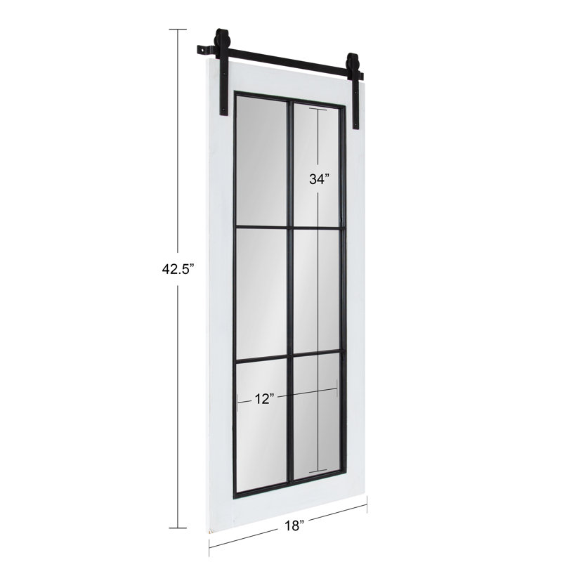 Enora Wood Rectangle Mirror, White, 43" x 18"