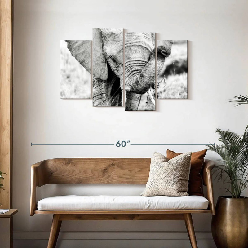Brampt Kenyan Baby Elephant, 27" H x 43" W