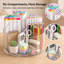 Organiseur de bureau rotatif à 360° en acrylique avec poignée, porte-stylos transparent à 6 compartiments pour fournitures de bureau, pinceaux de maquillage, outils artistiques, coiffeuse et organisation de bureau