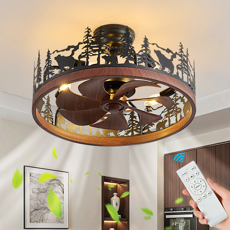 Ventilateur de plafond 21,65 "Farmhouse, Brun