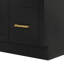 Meuble-lavabo rectangulaire simple décalé à gauche de 43 pouces avec comptoir en marbre blanc de Carrare de 1,5 pouce d'épaisseur, finition noire.-764080534-764080533