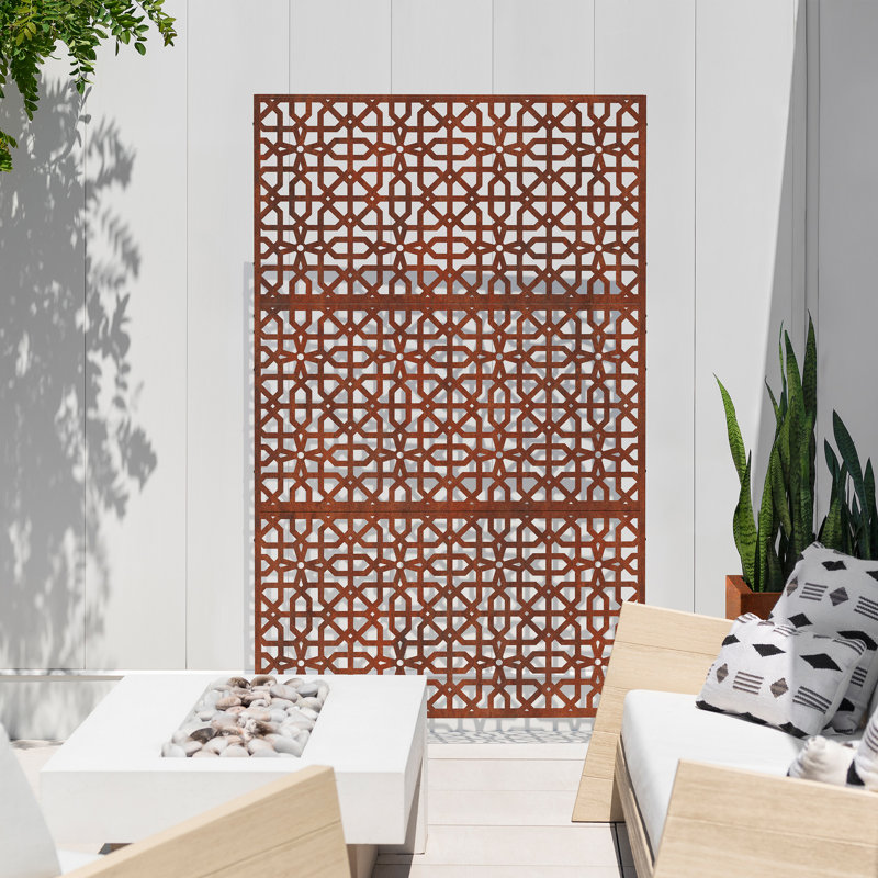 Screen Series Metal Privacy Screen, Brown