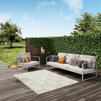 Hermes Geometric Flatweave Area Rug