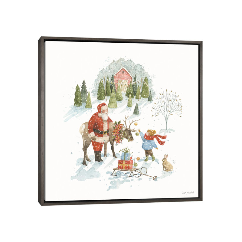 «Santa's Tree Farm III», reproduction d'art sur toile encadrée, H 18 po x l 18 po, Reproduction encadrée sans passe-partout