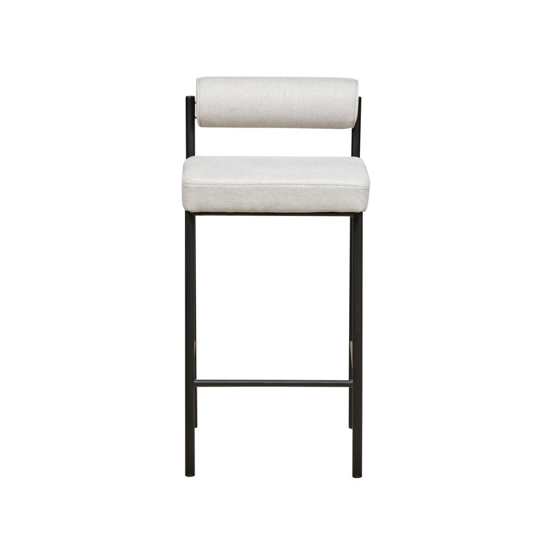 Amaya Upholstered Counter Stool with Metal Frame, Grey